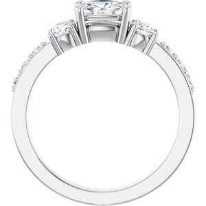 10K White Gold 6x4 mm Elongated Cushion Ring Mounting – image 3