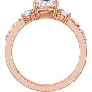 10K Rose Gold 6x4 mm Elongated Cushion Ring Mounting – image 3