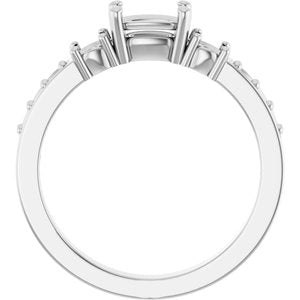 Sterling Silver 6x4 mm Elongated Cushion Ring Mounting – image 4