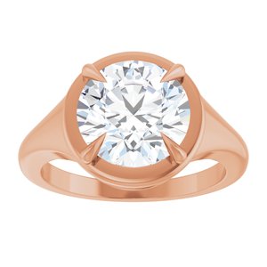 10K Rose Gold 9.4 mm Round Ring Mounting – image 5