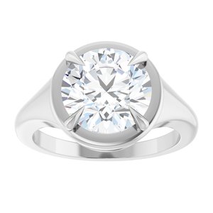 14K X1 White Gold 9.4 mm Round Ring Mounting – image 5