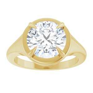 18K Yellow Gold 9.4 mm Round Ring Mounting – image 5