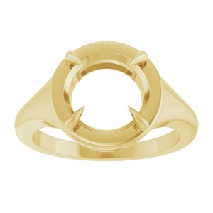10K Yellow Gold 9.4 mm Round Ring Mounting – image 6