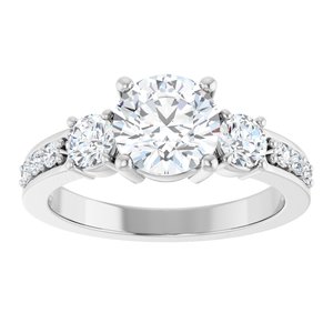 10K White Gold 7 mm Round Ring Mounting – image 5