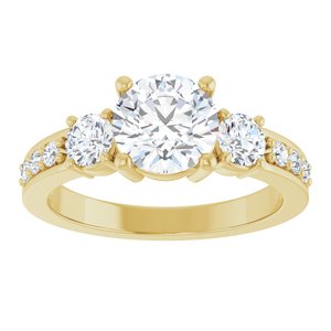 14K Yellow Gold 7 mm Round Ring Mounting – image 5