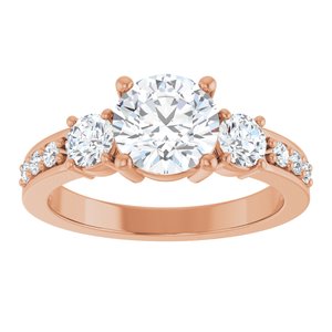 10K Rose Gold 7 mm Round Ring Mounting – image 5
