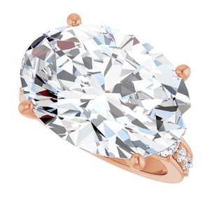 10K Rose Gold 18x13 mm Oval Ring Mounting – image 8