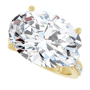 18K Yellow Gold 18x13 mm Oval Ring Mounting – image 8