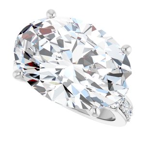10K White Gold 18x13 mm Oval Ring Mounting – image 8
