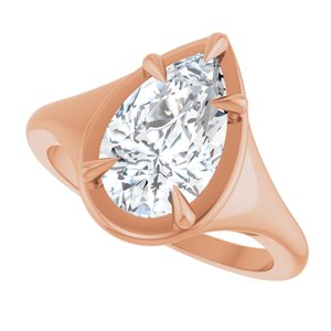 14K Rose Gold 11.5x7 mm Pear Ring Mounting – image 8