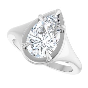 Platinum 11.5x7 mm Pear Ring Mounting – image 8