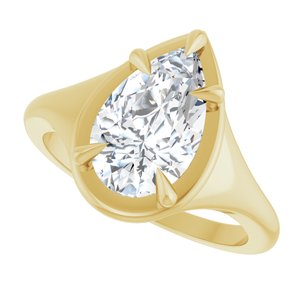 10K Yellow Gold 11.5x7 mm Pear Ring Mounting – image 8
