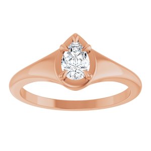 10K Rose Gold 6x4 mm Pear Ring Mounting – image 5