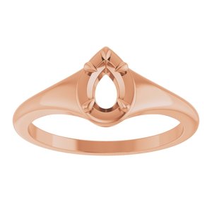 18K Rose Gold 6x4 mm Pear Ring Mounting – image 6