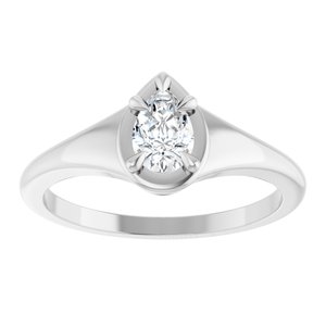 18K White Gold 6x4 mm Pear Ring Mounting – image 5
