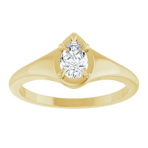 18K Yellow Gold 6x4 mm Pear Ring Mounting – image 5