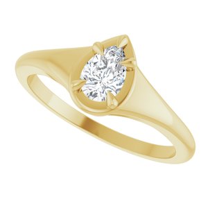 10K Yellow Gold 6x4 mm Pear Ring Mounting – image 8
