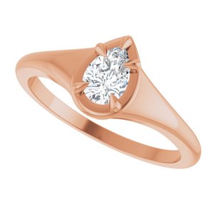 18K Rose Gold 6x4 mm Pear Ring Mounting – image 8