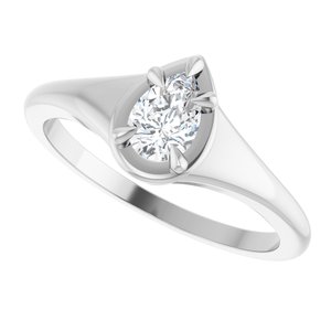 Platinum 6x4 mm Pear Ring Mounting – image 8