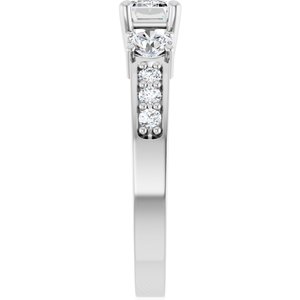 14K White Gold 6x4 mm Emerald Ring Mounting – image 7