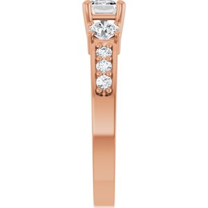 14K Rose Gold 6x4 mm Emerald Ring Mounting – image 7