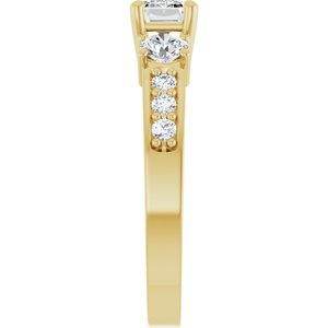 14K Yellow Gold 6x4 mm Emerald Ring Mounting – image 7