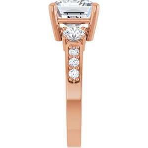 10K Rose Gold 10x8 mm Emerald Ring Mounting – image 7