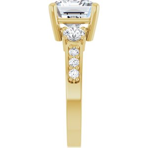 14K Yellow Gold 10x8 mm Emerald Ring Mounting – image 7
