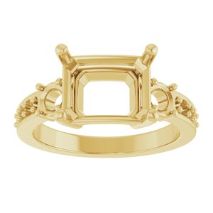 18K Yellow Gold 10x8 mm Emerald Ring Mounting – image 6
