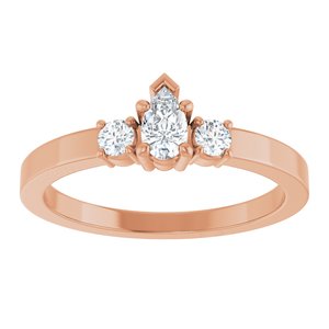 14K Rose Gold 5x3 mm Pear Ring Mounting – image 5