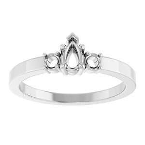 Platinum 5x3 mm Pear Ring Mounting – image 6