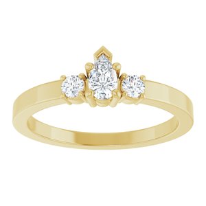 14K Yellow Gold 5x3 mm Pear Ring Mounting – image 5