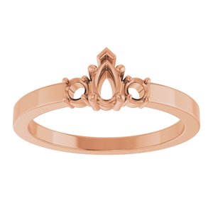 10K Rose Gold 5x3 mm Pear Ring Mounting – image 6
