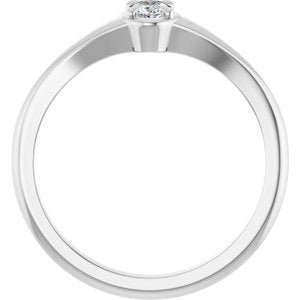 10K White Gold 5x3 mm Oval Ring Mounting – image 3