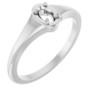14K White Gold 5x3 mm Oval Ring Mounting – image 2