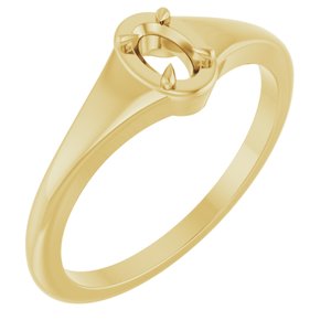 18K Yellow Gold 5x3 mm Oval Ring Mounting – image 2