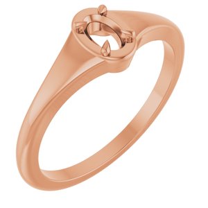 18K Rose Gold 5x3 mm Oval Ring Mounting – image 2