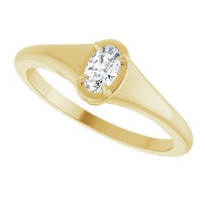 14K Yellow Gold 5x3 mm Oval Ring Mounting – image 8