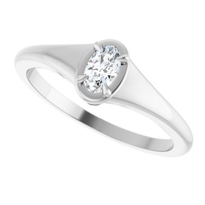 14K X1 White Gold 5x3 mm Oval Ring Mounting – image 8
