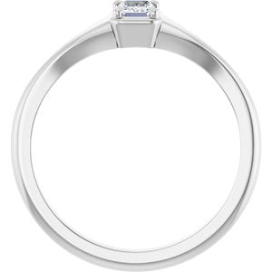 Continuum Sterling Silver 4.5x3 mm Emerald Ring Mounting – image 3