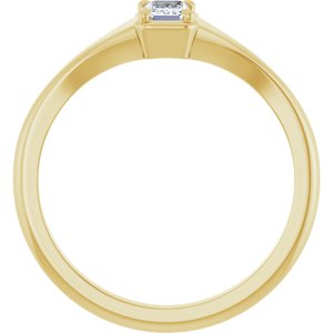 18K Yellow Gold 4.5x3 mm Emerald Ring Mounting – image 3