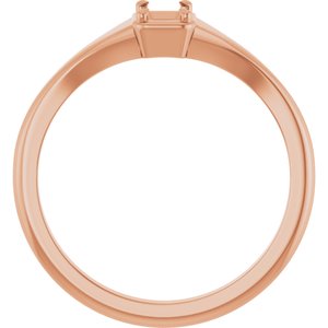 14K Rose Gold 4.5x3 mm Emerald Ring Mounting – image 4