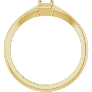 18K Yellow Gold 4.5x3 mm Emerald Ring Mounting – image 4