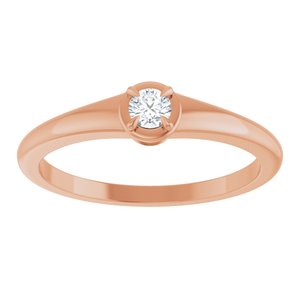 10K Rose Gold 3 mm Round Ring Mounting – image 5