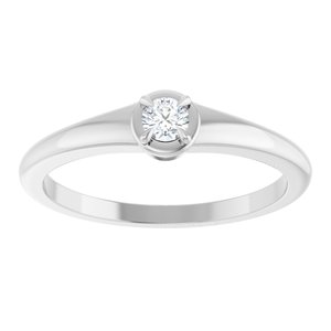 10K White Gold 3 mm Round Ring Mounting – image 5