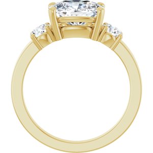 18K Yellow Gold 9x7 mm Elongated Cushion Ring Mounting – image 3