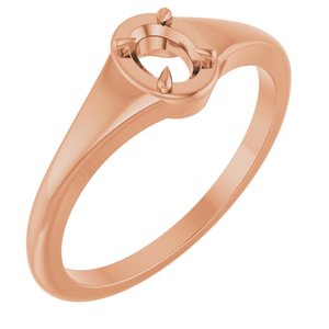 18K Rose Gold 5x3.5 mm Oval Ring Mounting – image 2