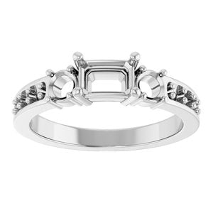 Continuum Sterling Silver 6x4 mm Emerald Ring Mounting – image 6