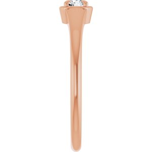 18K Rose Gold 3.4 mm Round Ring Mounting – image 7