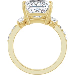 18K Yellow Gold 9x9 mm Square Ring Mounting – image 3
